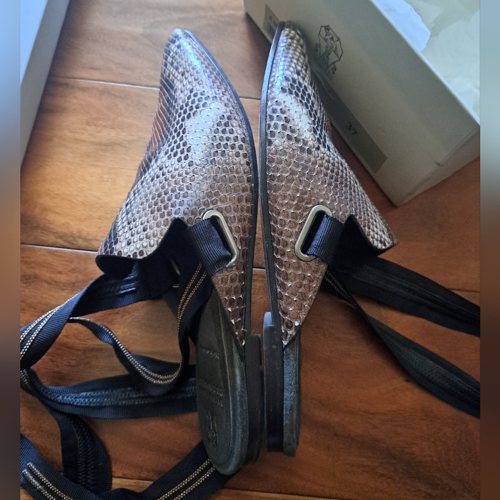 Brunello Cucinelli Python wrap around Mules - Picture 9 of 11